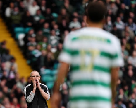Celtic manager Martin O'Neill on the touchline.