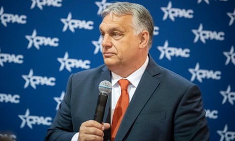 Hungarian prime minister Viktor Orbán at the Conservative Political Action Conference in Dallas on 4 August 2022.