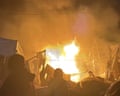 A fire broke out in a tent in Khan Younis following the attack by the Israeli military that killed five.