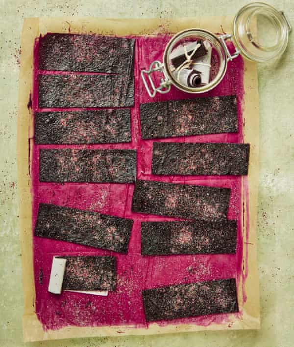 Yotam Ottolenghi’s berry leather with sumac sugar.