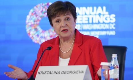 Kristalina Georgieva, directora general del Fondo Monetario Internacional, habla durante la reunión anual del 13 de octubre en Washington.