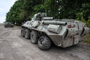 Russian BTR-80 armoured vehicle near Balakliya