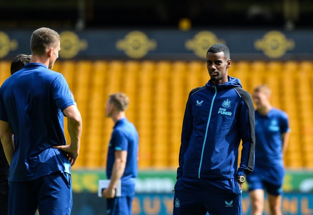 Alexander Isak at Molineux before Sunday's 1-1 draw between Wolves and Newcastle.