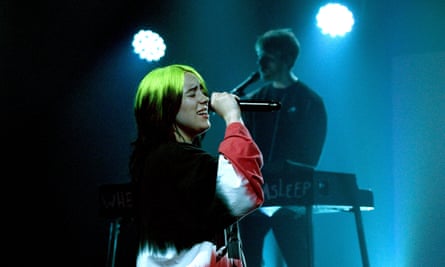 Billie Eilish and her brother, Finneas O’Connell, at iHeartRadio ALTer EGO 2021