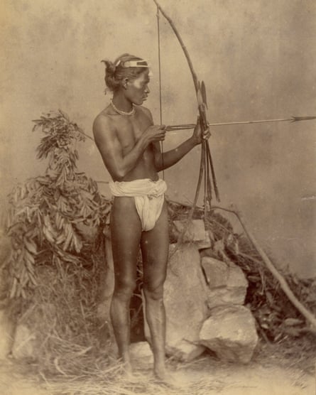 Willoughby Wallace Hooper, Untitled (Native Man from Chotanagpur drawing Bow and Arrow)
