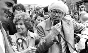 The Labour party leader, Michael Foot, campaigning in 1983, alongside his partner, the documentary maker Jill Craigie.