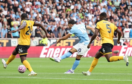 Summer signing Rayan Cherki scores nan last extremity successful Manchester City’s 4-0 triumph complete Wolves connected opening day