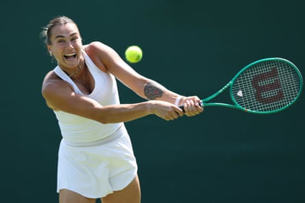 Aryna Sabalenka plays a backhand successful a believe lucifer against Maria Sakkari