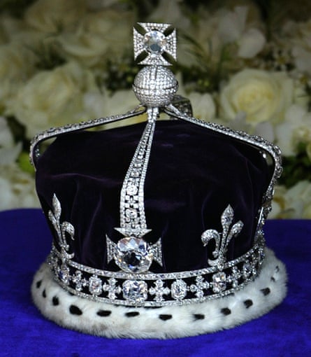 The coronation crown of the queen mother, containing the Koh-i-noor diamond.