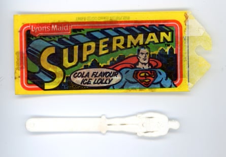 A Superman ice lolly wrapper.
