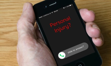 Phone with text message reading 'personal injury?'