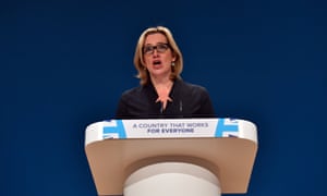 Amber Rudd addressing the Conservative conference