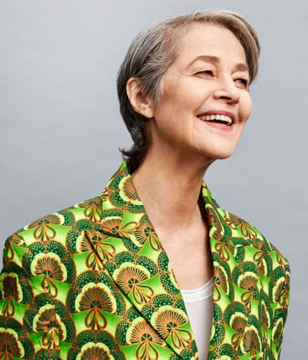 Charlotte Rampling dressed up for fashion shoot, March 2021