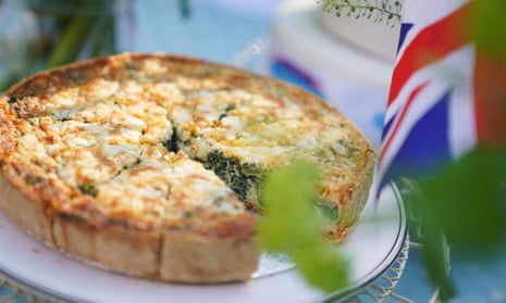 The official coronation quiche at a Coronation Big Lunch hosted by the Archbishop of Canterbury, at Westminster Abbey, in central London.