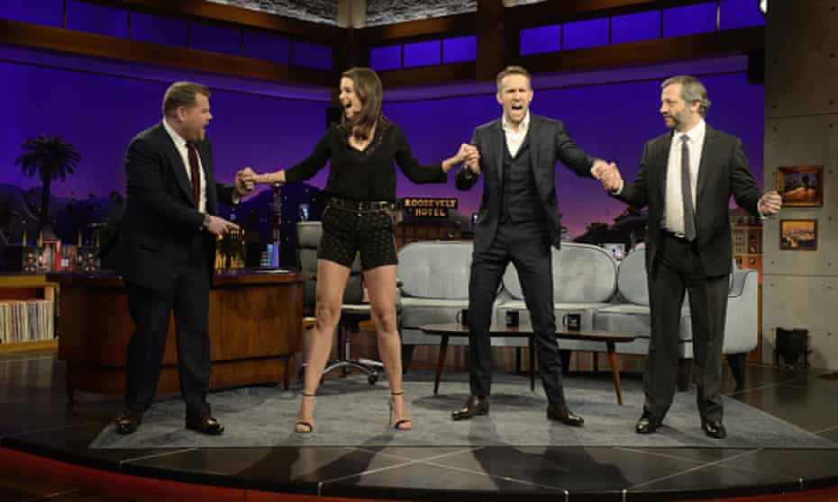 (From left) James Corden, Katie Holmes, Ryan Reynolds and Judd Apatow.