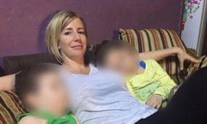 Image purporting to show Sally Faulkner with her two children after they were snatched from a Beirut street.