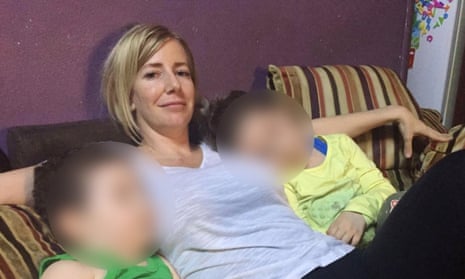 An image said to show Sally Faulkner with her two children after they were snatched from a Beirut street. 