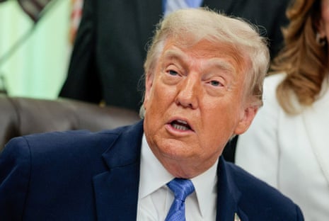 US president Donald Trump at the Oval Office in the White House.