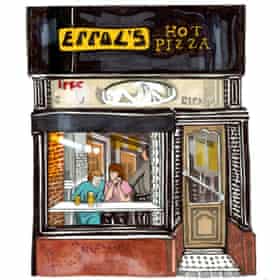 Errols Hot Pizza Hennie Haworth illustration for Locals Guide to Glasgow