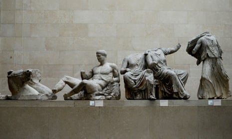 The Parthenon marbles on display at the British Museum in London.