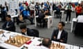 Vidit Gujrathi and Arjun Erigaisi at the chess Olympiad in Budapest