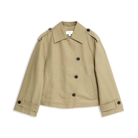 M&S Collection Cotton Rich Asymmetric Short trenchcoat