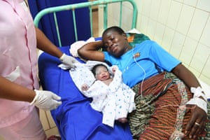 Coulibaly Adjaratou with her newborn baby girl in the Ivory Coast. Unicef is working with the ministry of health to equip and rehabilitate community health centres