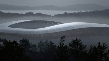 Zaha Hadid Architects’ design for a new all-timber stadium.