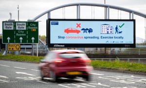 A billboard poster advising people to exercise locally above the A8 in Edinburgh.