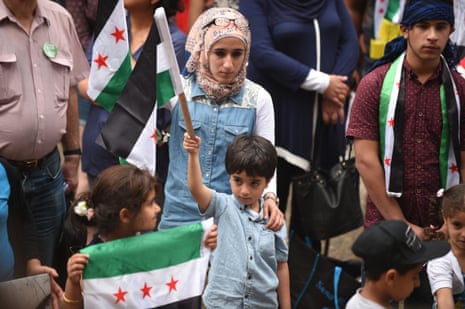 Ethnic Syrians at a rally in support of refugees and asylum seekers in Sydney