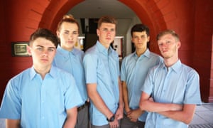 Five go to an Indian boarding school: (from left) Alfie, Ethan, Harry, Jake and Jack