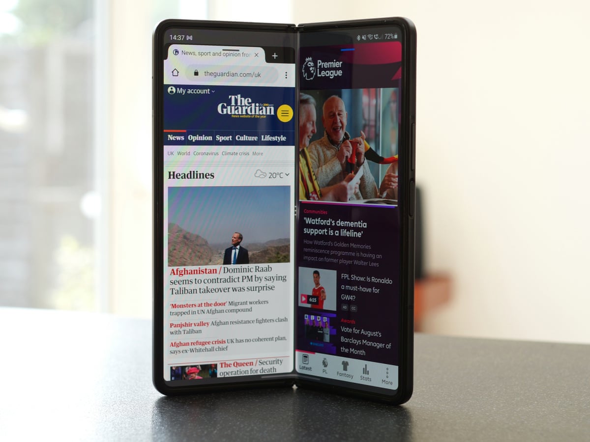 Galaxy Z Fold 3 review: Samsung's cutting-edge water resistant phone-tablet  hybrid | Samsung | The Guardian