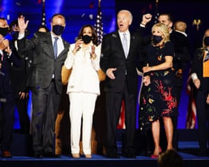 President-elect Joe Biden and Kamala Harris with their spouses.
