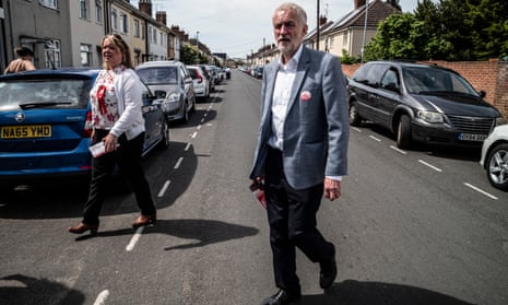 Jeremy Corbyn canvassing with Labour candidate Lisa Forbes in Peterborough