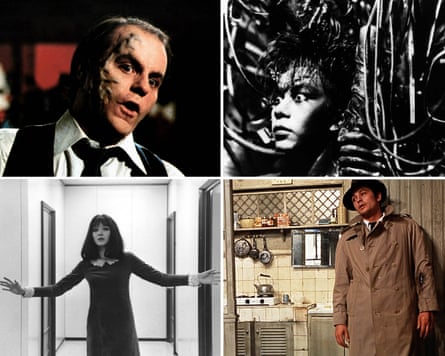 Clockwise from top left - Scanners, Tetsuo, Le Samourai, Tetsuo, and Alphaville