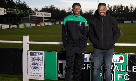 Cray Valley’s Kyrell Lisbie with his father Kevin, the former Charlton forward