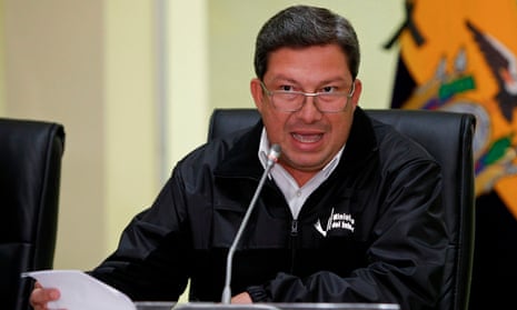Cesar Navas, Ecuador’s interior minister, confirms the kidnapping in Quito on Tuesday. 