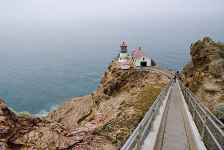 The historic lighthouse at the Point Reyes headlands