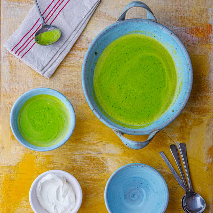 Florence Knight’s pea and creme fraiche soup.