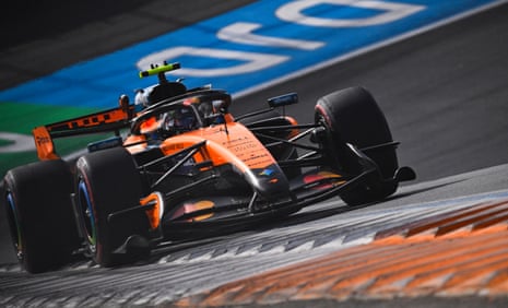 Lando Norris on his run to pole position in Zandvoort.