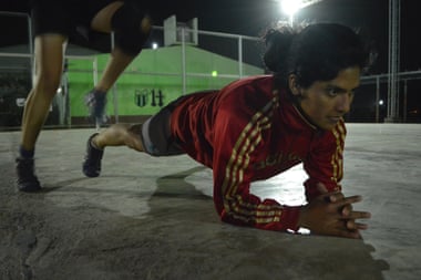 Dulce Rueda during a conditioning session.