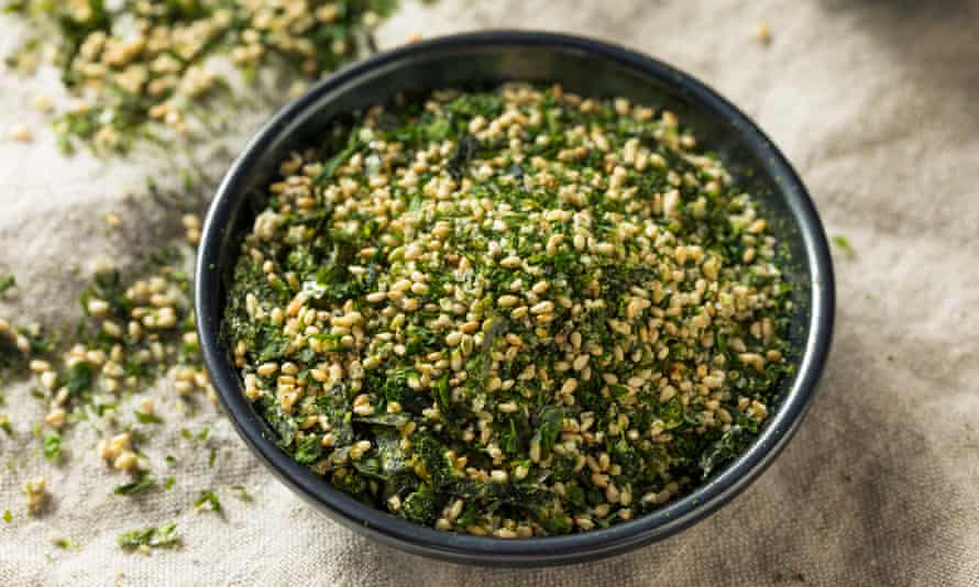 Dry Organic Japanese Furikake Rice Seasoning in a Bowl