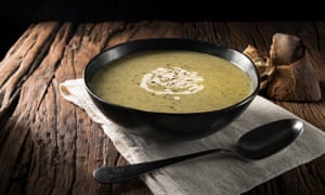 Broccoli and blue cheese soup.