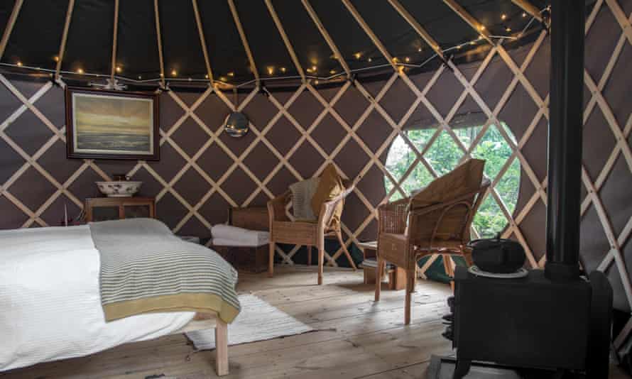 The pub has three yurts in its riverside garden