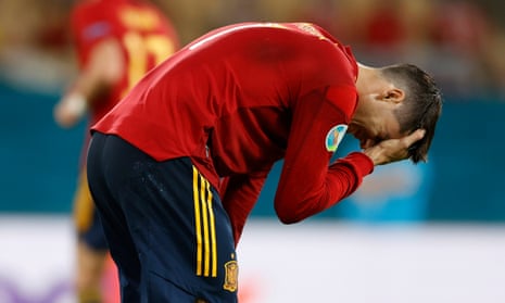 Alvaro Morata after missing the follow-up to a penalty, summing up Spain’s first two performances at Euro 2020.