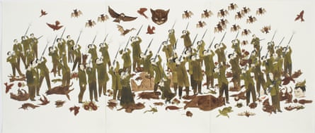 Marcel Dzama’s Out on the banks of the Red River, 2008.