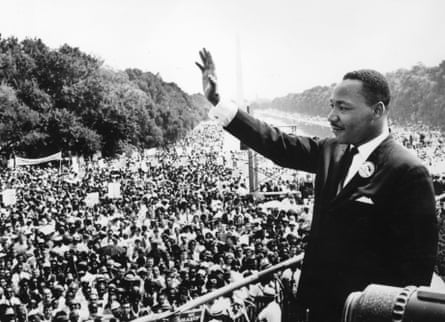 King addresses crowds at the March on Washington, where he gave his ‘I Have a Dream’ speech.