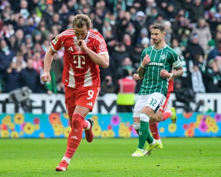 Harry Kane celebrates another goalscoring milestone.