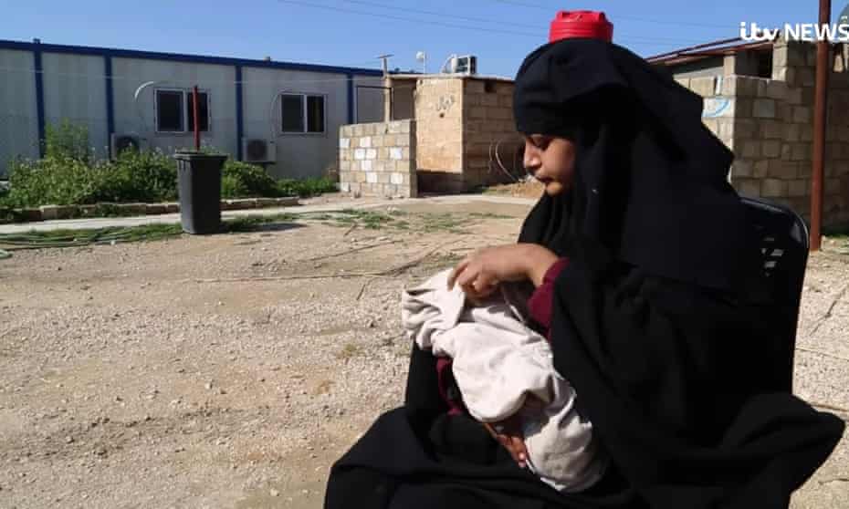 Shamima Begum with her youngest child, who died in a prison camp in northern Syria