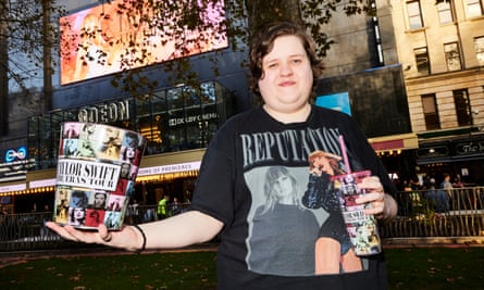 viagogo eras tour uk Sam Stacey awaits the first screening of ‘Taylor Swift: The Eras Tour’, outside Odeon Leicester Square in London.